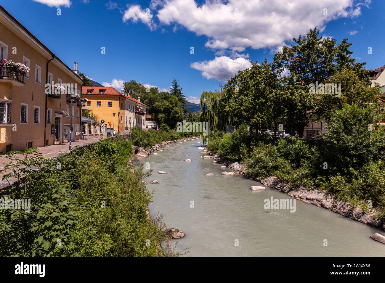 River Rienz View of the Rienz River flowing through Brixen Stock Photo - Alamy