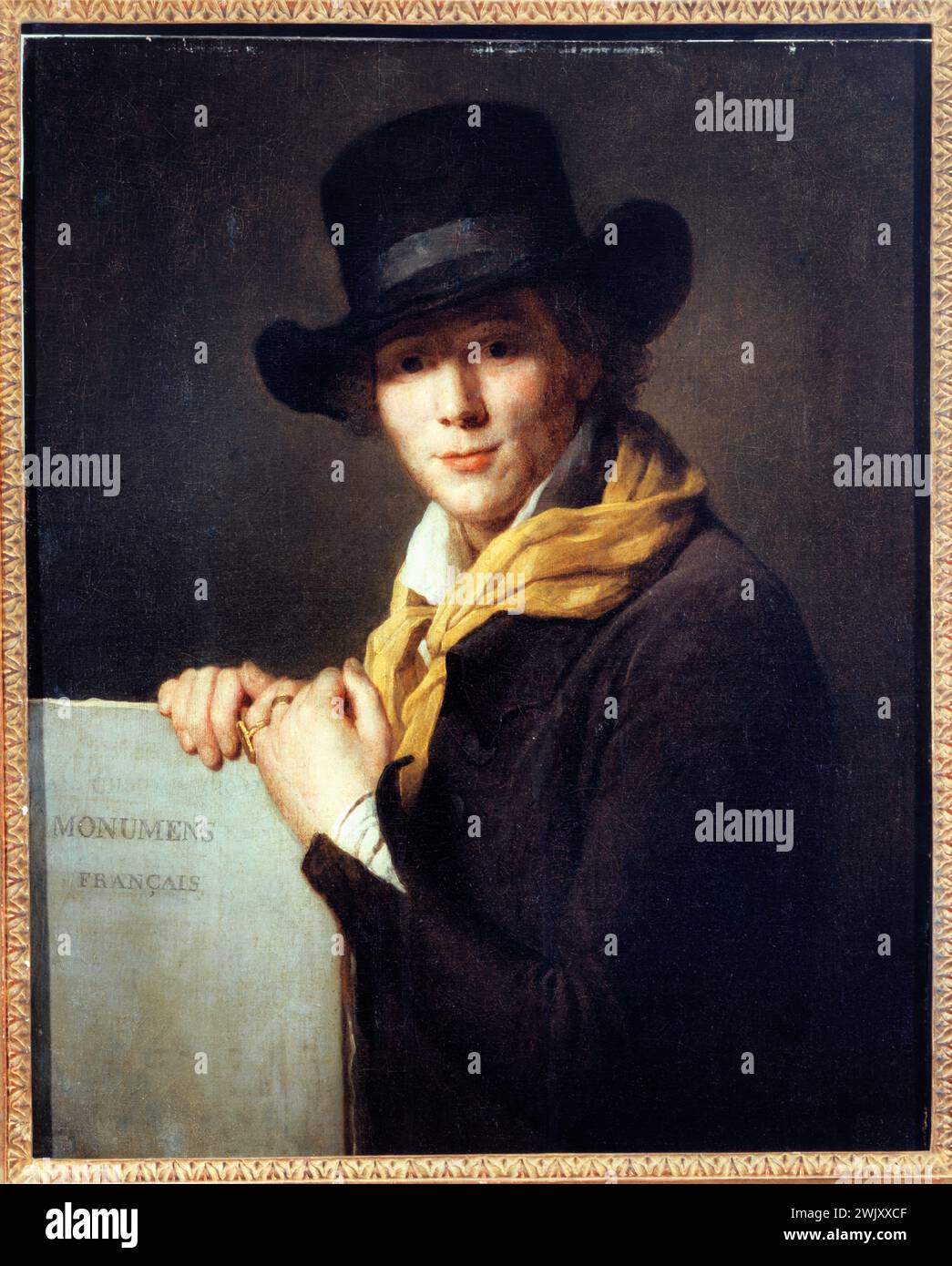 Marie-Geneviève Bouliard (1763-1825). 'Alexandre Lenoir (1761-1839), founder of the museum of French monuments'. Oil on canvas marouflaged on wood. Paris, Carnavalet museum. 27118-12 Archeologist, founder Musee French monuments, oil on canvas marouflee on wood, French painter, portrait Stock Photo