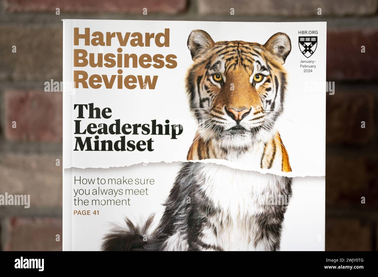 Calgary, Alberta - February 16, 2024: Cover of the Harvard Business Review magazine, edition for Jan - Feb 2024. Stock Photo