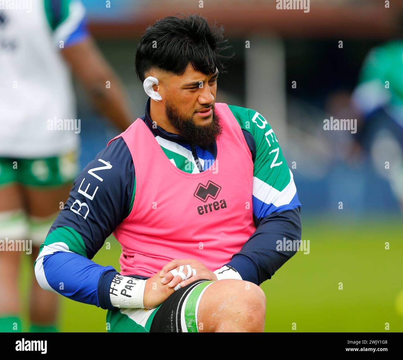 RDS Arena, Ballsbridge, Dublin, Ireland. 17th Feb, 2024. United Rugby Championship Rugby, Leinster versus Benetton Rugby; Benetton player warms up prior to kickoff Credit: Action Plus Sports/Alamy Live News Stock Photo