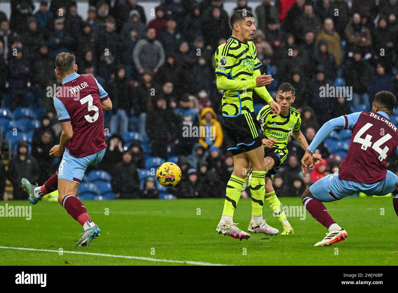 Leandro Trossard of Arsenal scores to make it 0-4 during the Premier