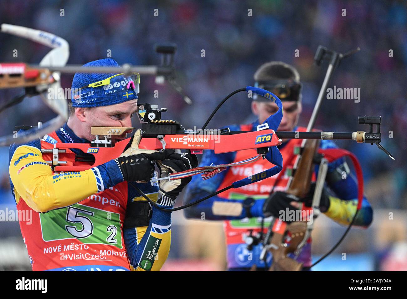 Jesper Nelin of Sweden in action during the Men's 4x7, 5 km relay race