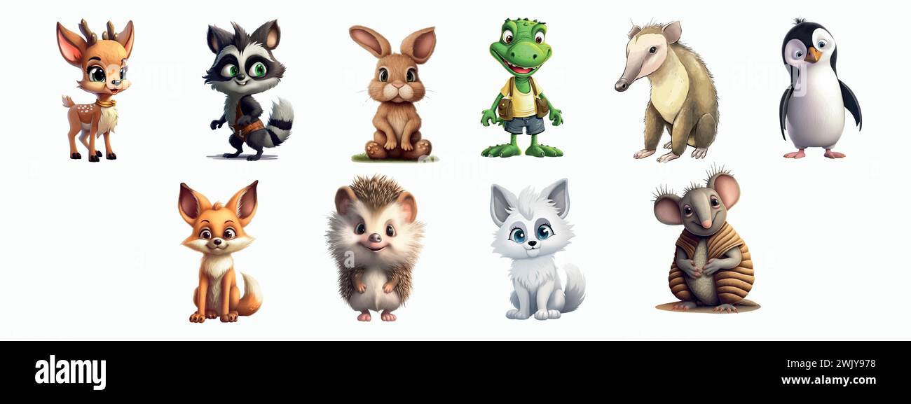 Adorable Animated Animals A Collection of Nine Distinctly Illustrated