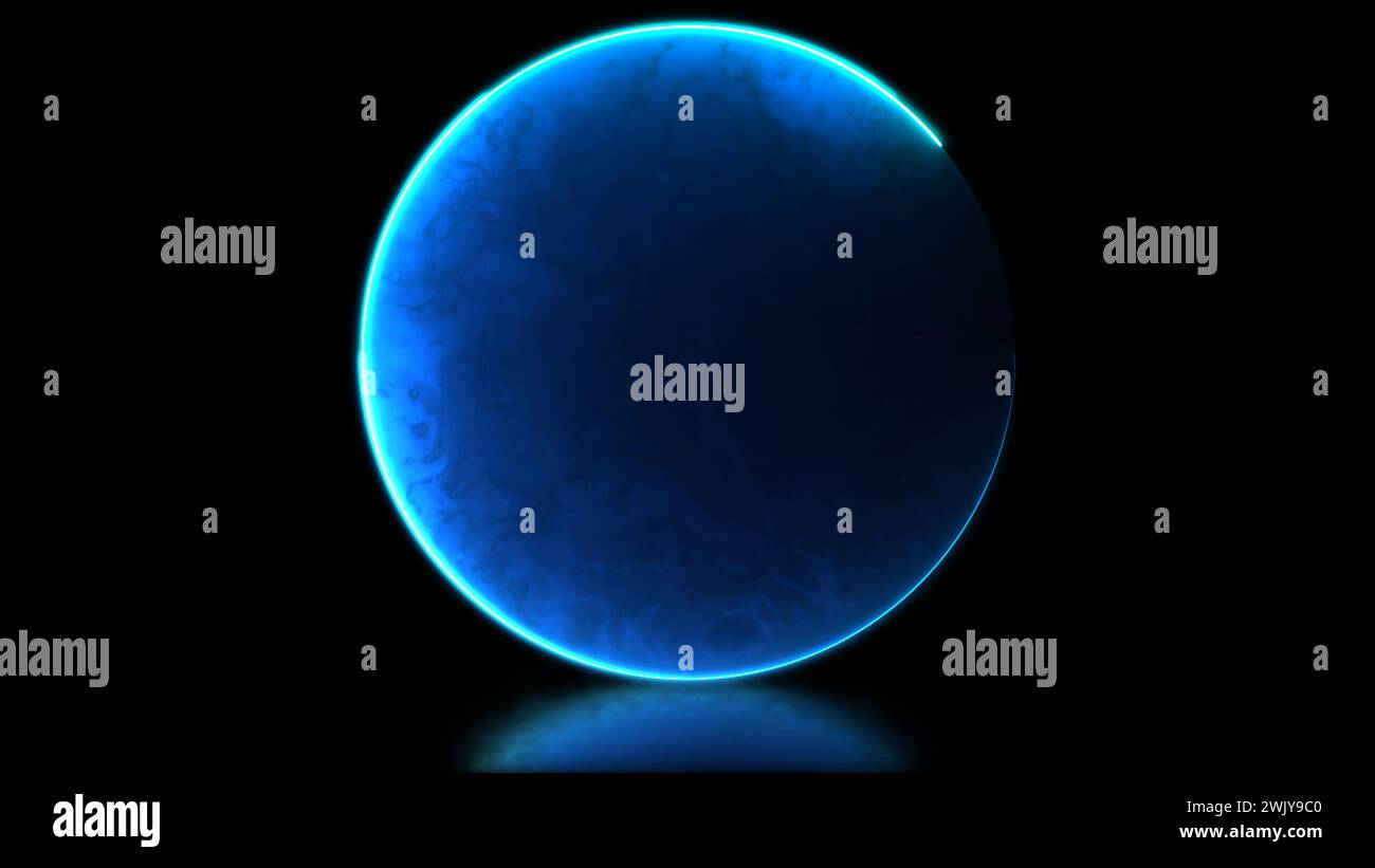 Looping neon glow effect energy ball, black background Stock Photo Alamy