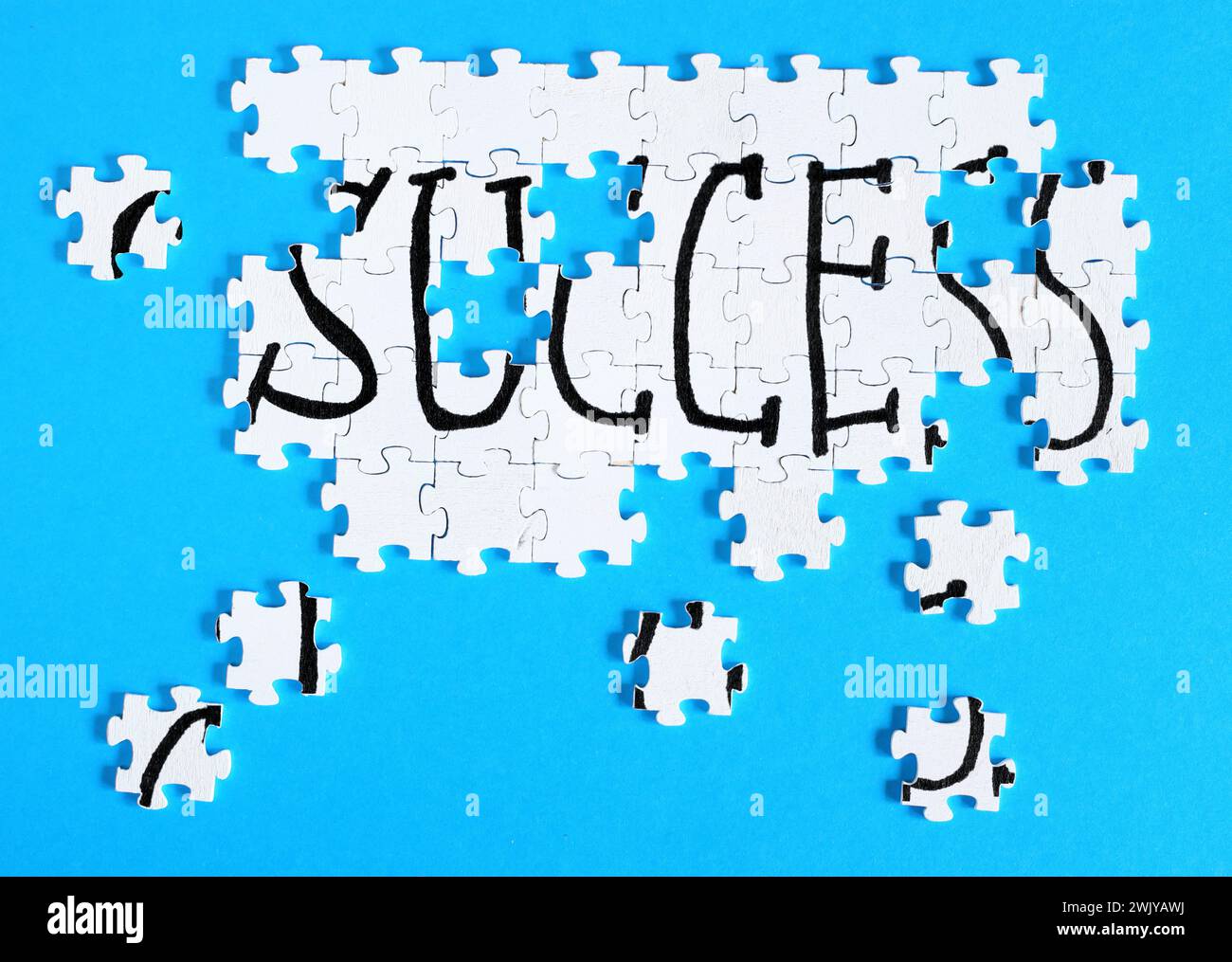 Business concept success, innovation, teamwork and human resources , arranged puzzle pieces. Planning development, innovation,leadership, business tar Stock Photo