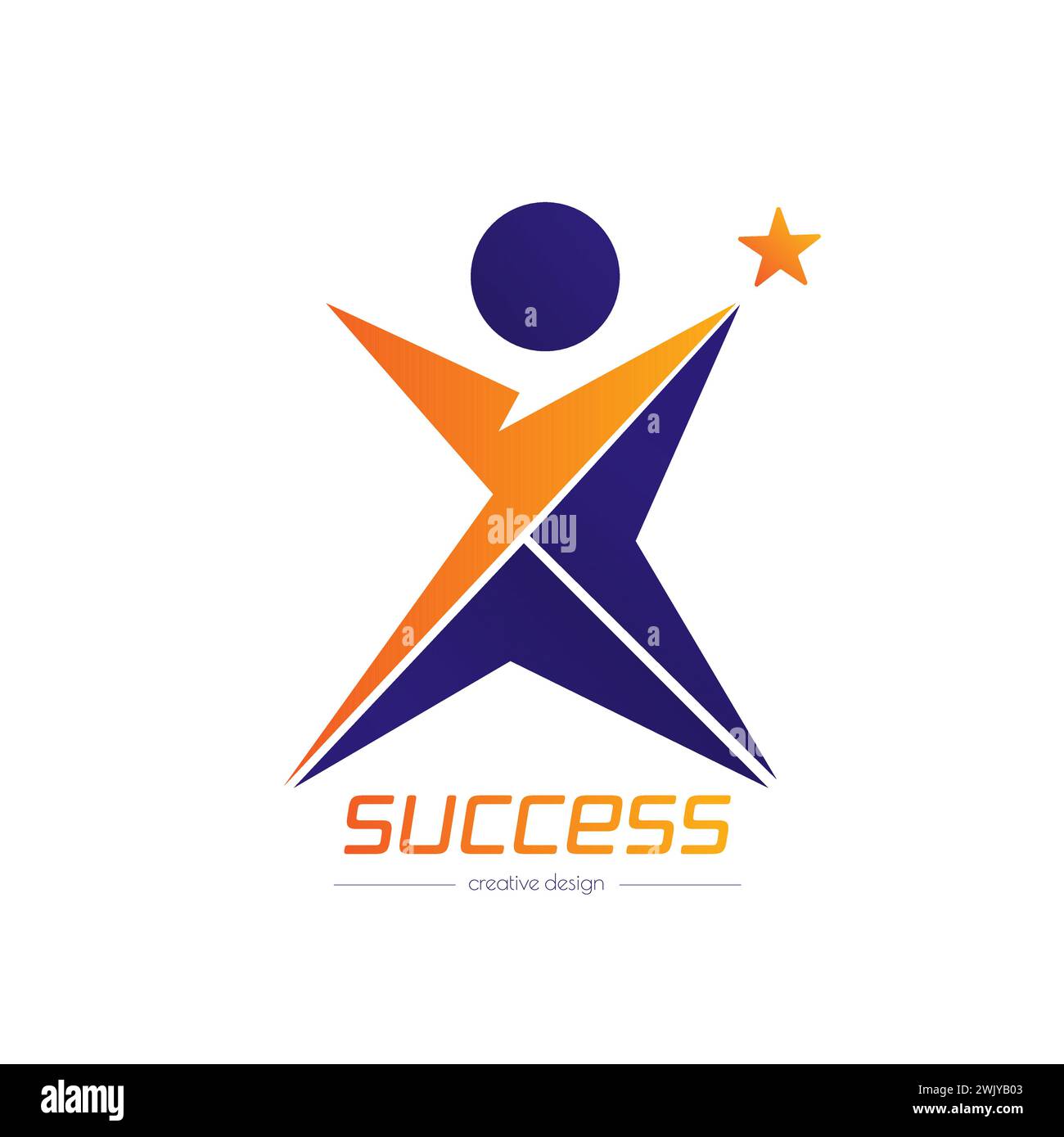 Success. Template of a logo, sticker, brand or label for a creative ...