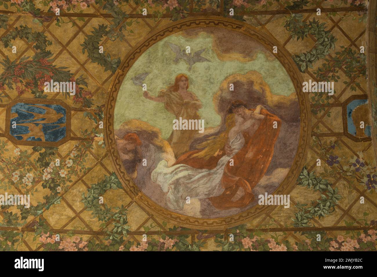 Paul-Albert Baudouin (1844-1931). 'Germinal - Vault of the peristyle, interior garden, small palace'. Fresco. 1909-1910. Museum of Fine Arts of the City of Paris, Petit Palais. 99858-30 Year 1900, beautiful time, painted decor, fresco, 20th XXth XX 20th 20th 20th century Stock Photo