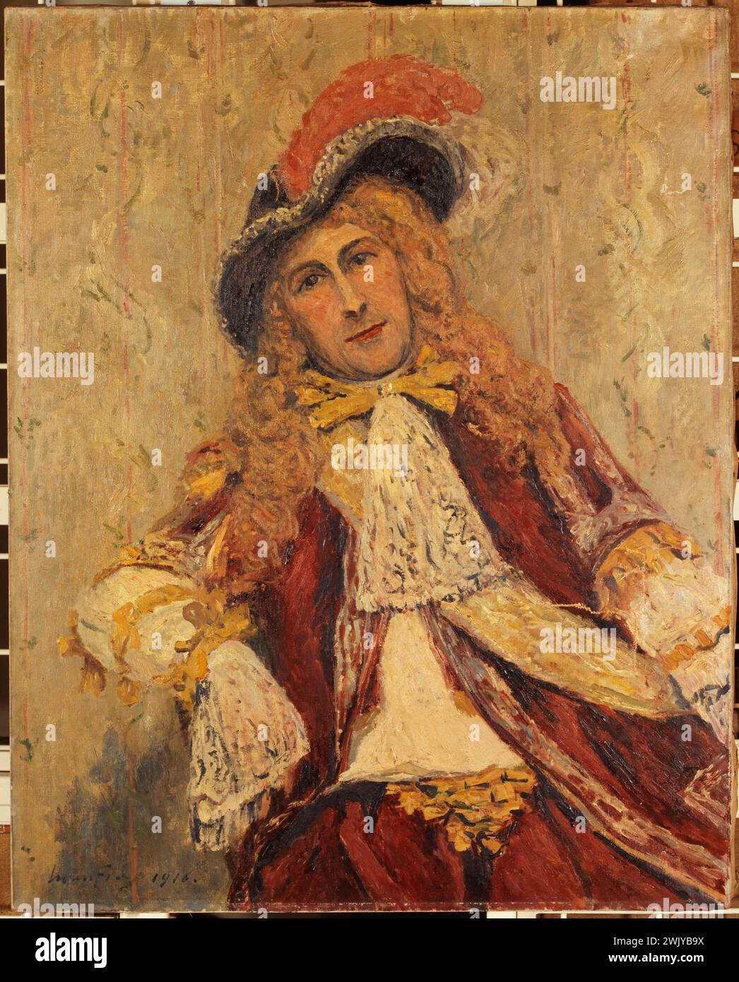 Maxime Maufra (1861-1918). 'Émile Dehelly (1871-1969), member of the Comédie-Française, in stage costume'. Oil on canvas. 1916. Paris, Carnavalet museum. 76108-11 French actor, Comedie-Francaise, Scene suit, canvas oil, portrait, societary, hat Stock Photo
