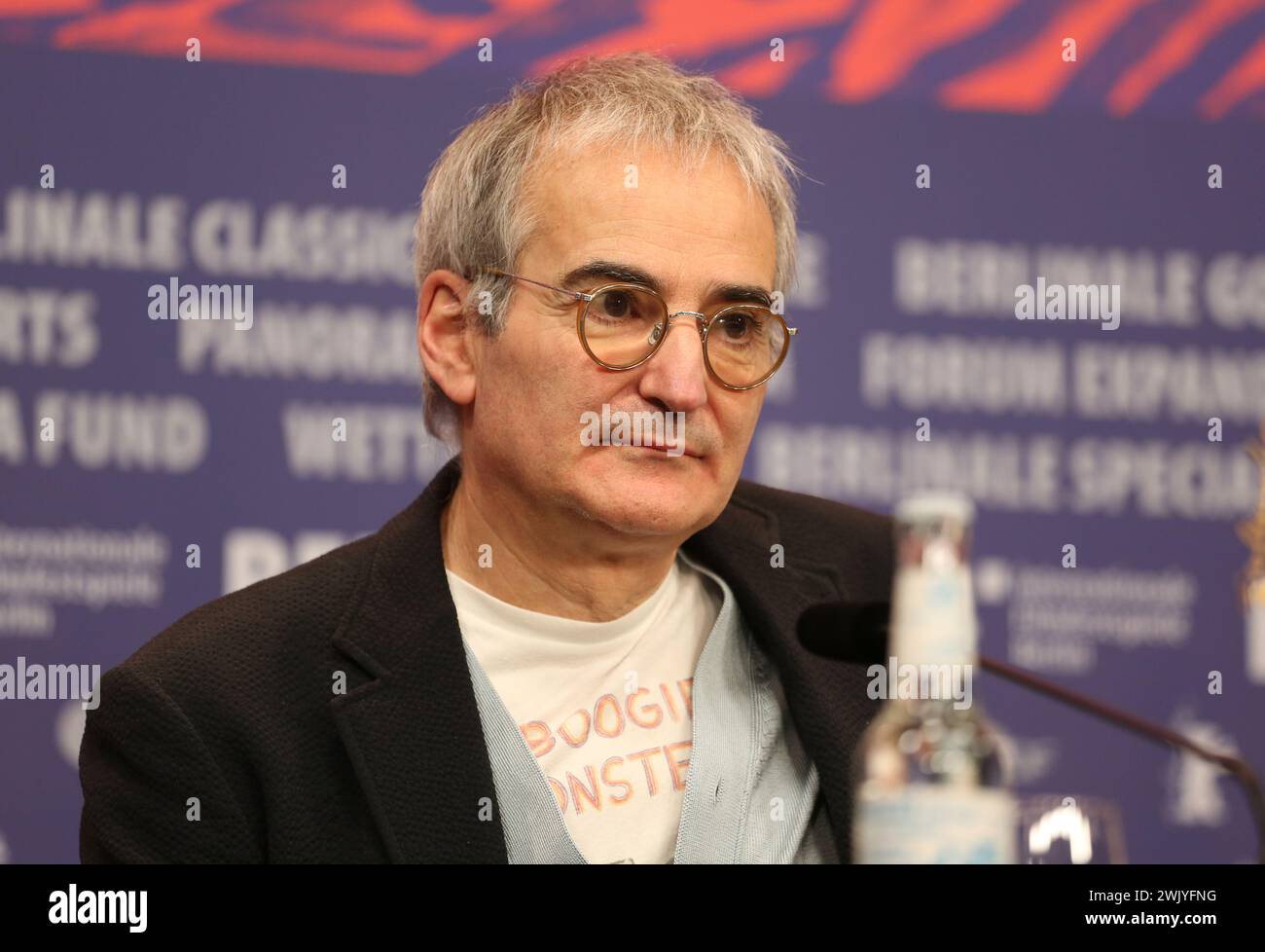 Berlin, Germany, 17th February 2024, Director, Screenwriter, Producer, Olivier Assayas at the press conference for the film Suspended Time (Hors Du Temps) at the 74th Berlinale International Film Festival. Photo Credit: Doreen Kennedy / Alamy Live News. Stock Photo