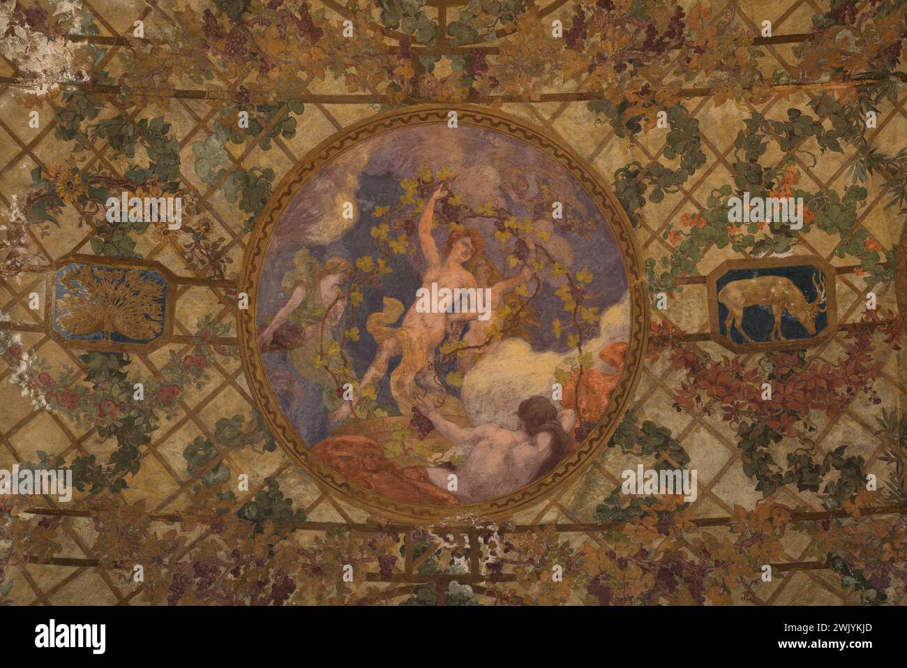Paul-Albert Baudouin (1844-1931). 'The months of the Revoultional Calendar: Vendemiaire'. Fresco. 1909-1910. Museum of Fine Arts of the City of Paris, Petit Palais. 99859-5 Year 1900, beautiful time, painted decor, fresco, 20th XXth XX 20th 20th 20th century Stock Photo