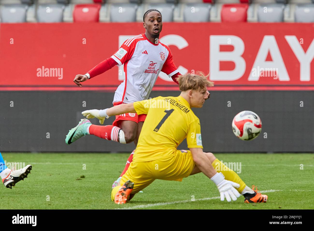 2024-02-10 20240210-15205323987, Deutsche Fussball Juniorenbundesliga Süd/Südwest Goal (Tor) FC Bayern München U19 3:0 Saison 2023/2024, Bundesliga 1, Stock Photo