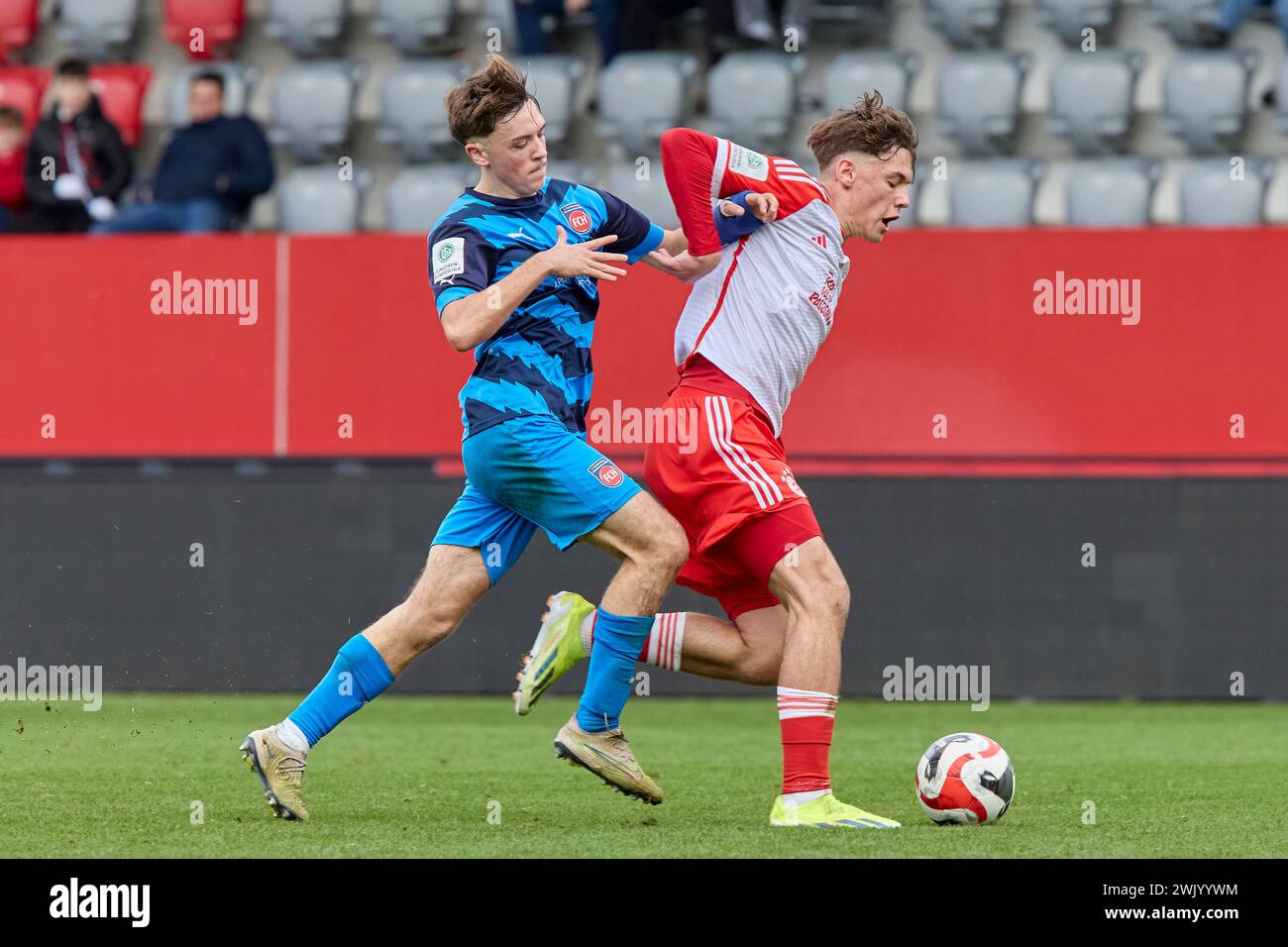 2024-02-10 20240210-15404382662, Deutsche Fussball Juniorenbundesliga Süd/Südwest Foul Saison 2023/2024, Bundesliga 1, Junioren U19, Gameday 16 RICHTE Stock Photo