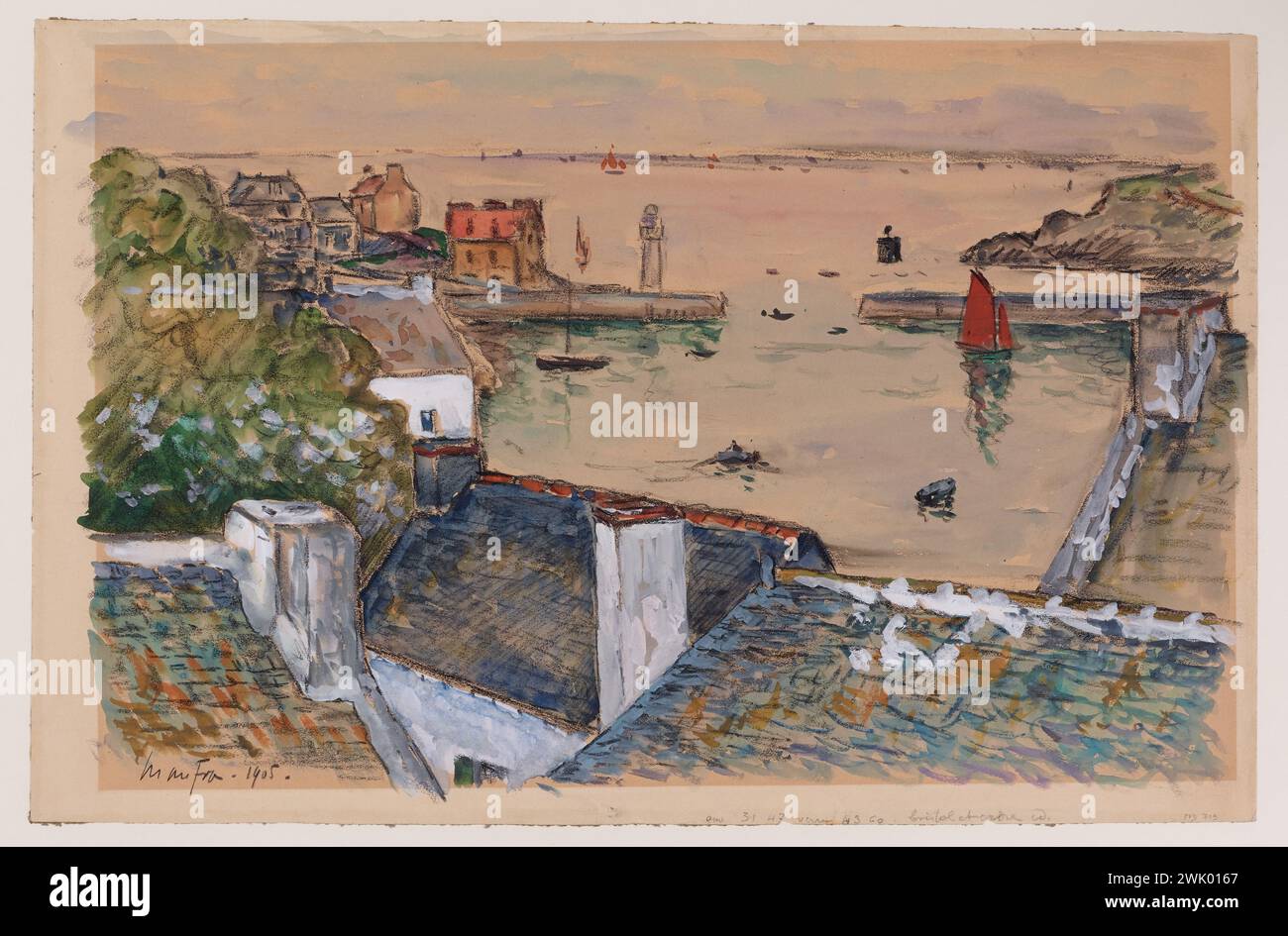 Maufra, Maxime (n.1861-05-17-D.1918-05-23), the port of Saugon (main title), 1905. Fusass, watercolor and gouache on paper. Petit Palais, Museum of Fine Arts of the City of Paris. Stock Photo