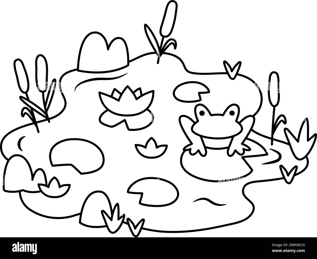 White lily with frog Stock Vector Images Alamy