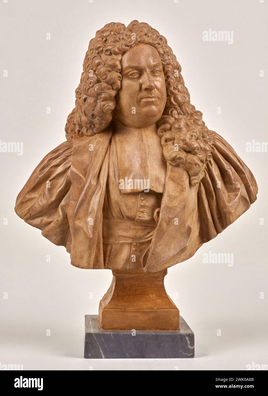 The old man, Lucien, portrait of Michel-Etienne Turgot (1690-1751), provost of the merchants (dummy title), 1779. Terracotta and marble base. Carnavalet museum, history of Paris. Stock Photo