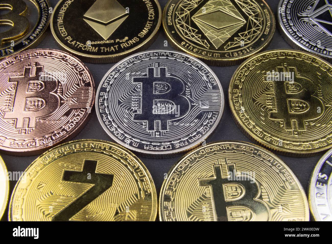 Crypto coins gold and silver hi-res stock photography and images - Alamy