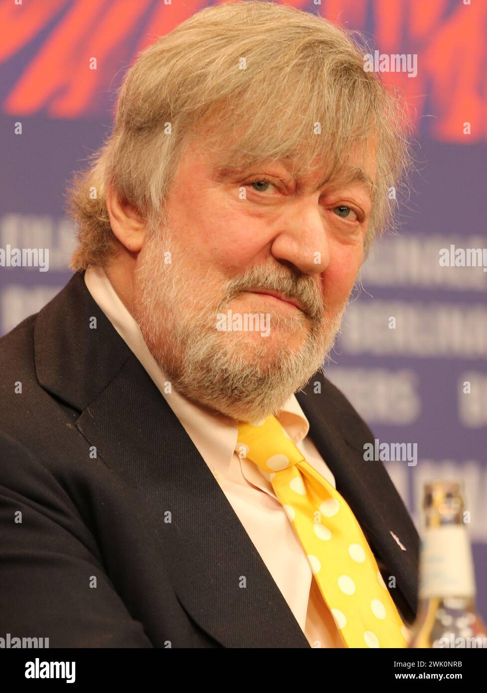 Berlin, Germany, 17th February 2024, Actor Stephen Fry at the press conference for the film Treasure at the 74th Berlinale International Film Festival. Photo Credit: Doreen Kennedy / Alamy Live News. Stock Photo