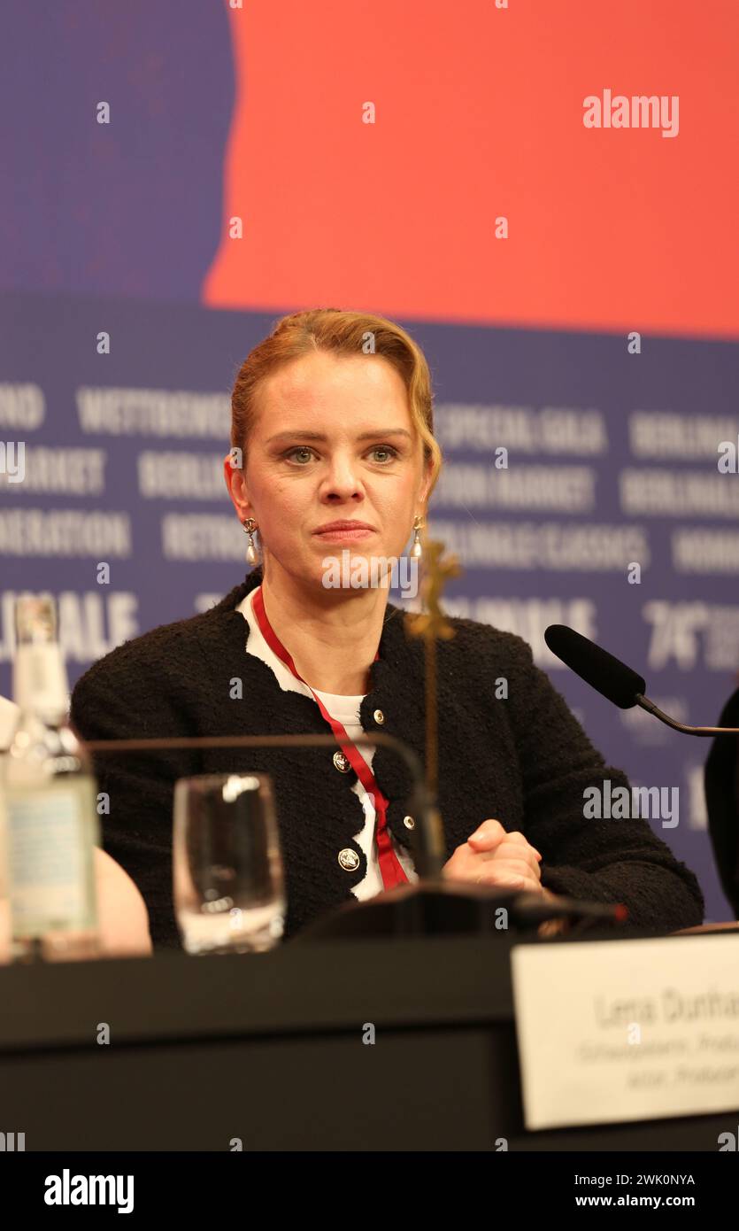 Berlin, Germany, 17th February 2024, Director, Screenwriter, Producer, Julia von Heinz at the press conference for the film Treasure at the 74th Berlinale International Film Festival. Photo Credit: Doreen Kennedy / Alamy Live News. Stock Photo