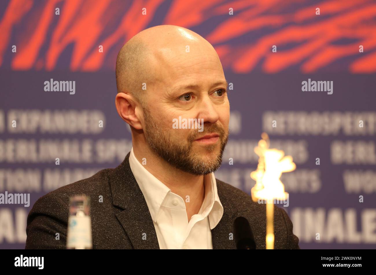 Berlin, Germany, 17th February 2024, Producer Fabian Gasmia at the press conference for the film Treasure at the 74th Berlinale International Film Festival. Photo Credit: Doreen Kennedy / Alamy Live News. Stock Photo