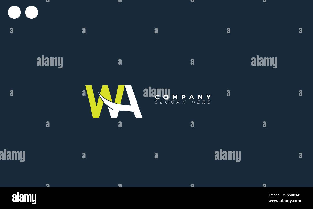 WA Alphabet letters Initials Monogram logo Stock Vector