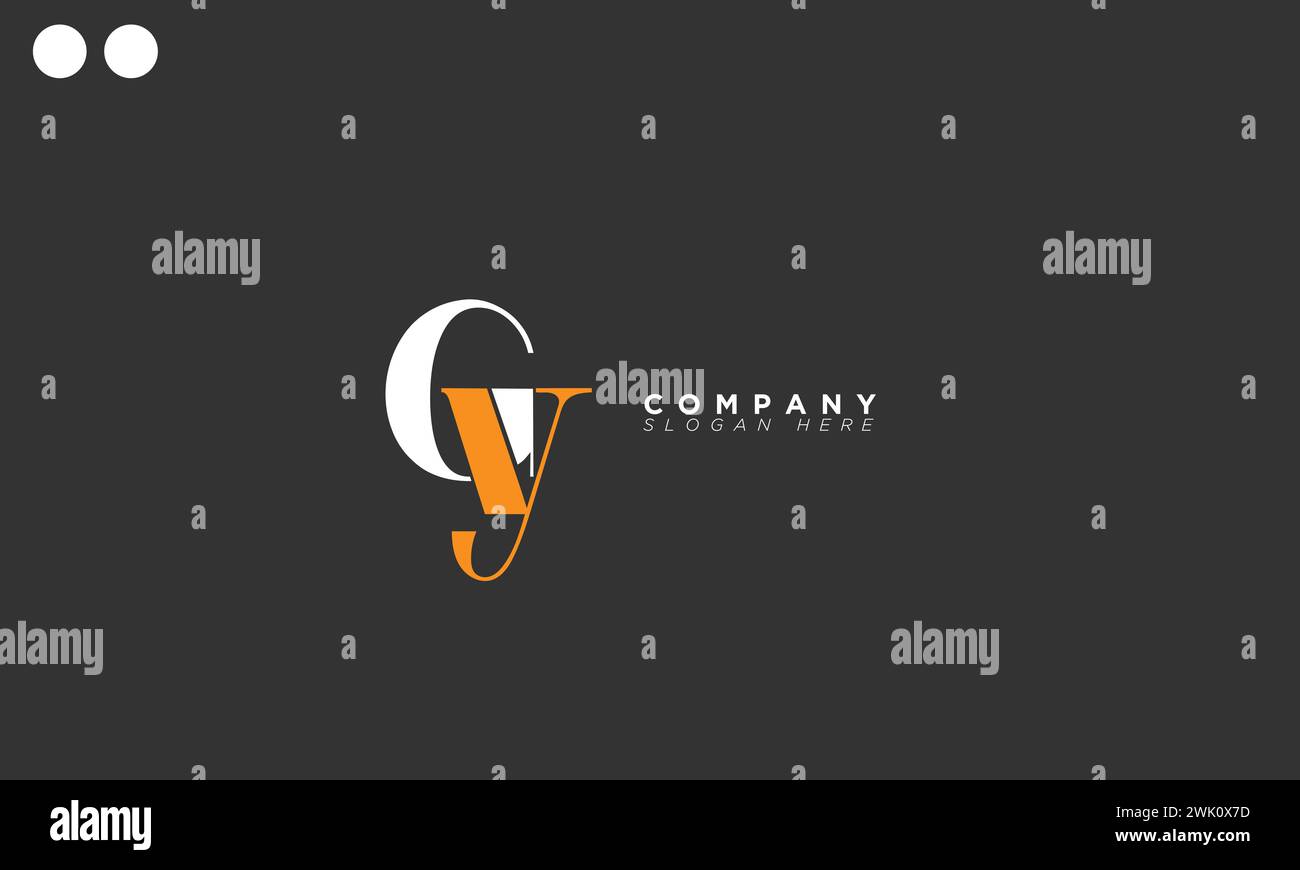 CY Alphabet letters Initials Monogram logo Stock Vector