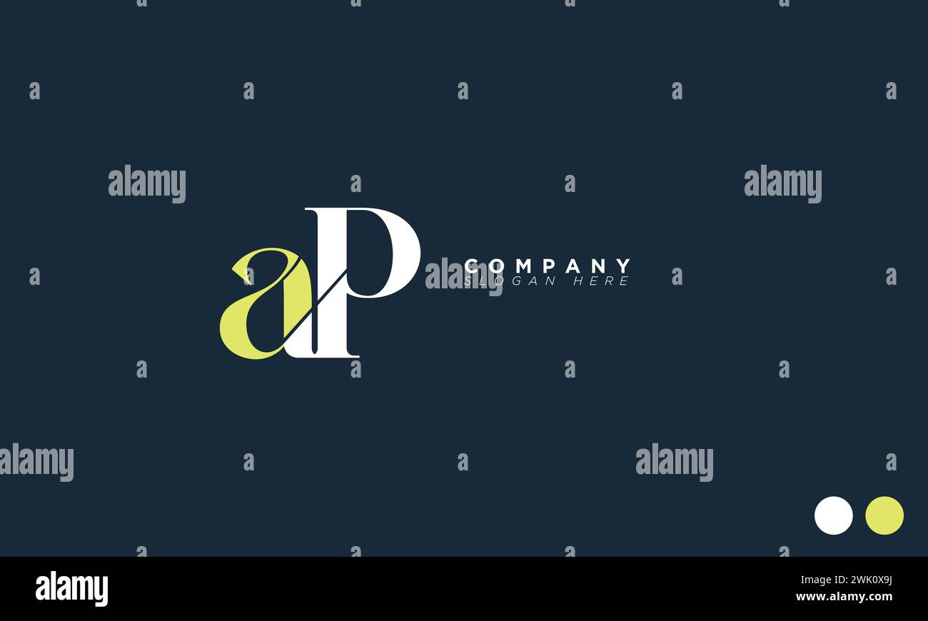 AP Alphabet letters Initials Monogram logo Stock Vector