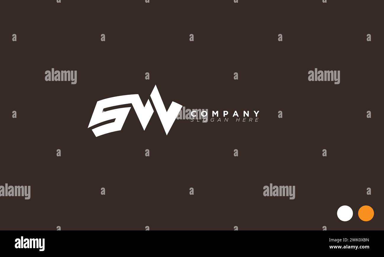 SW Alphabet letters Initials Monogram logo Stock Vector
