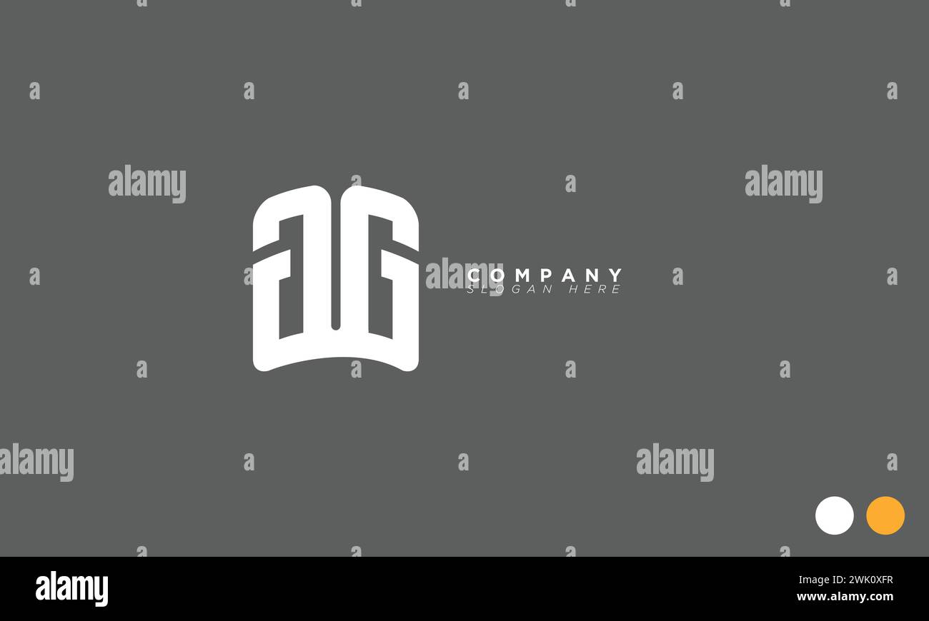 AG Alphabet letters Initials Monogram logo Stock Vector