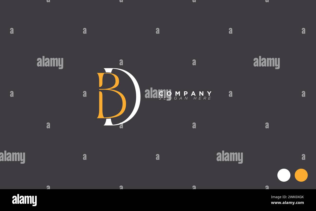 BD Alphabet letters Initials Monogram logo Stock Vector