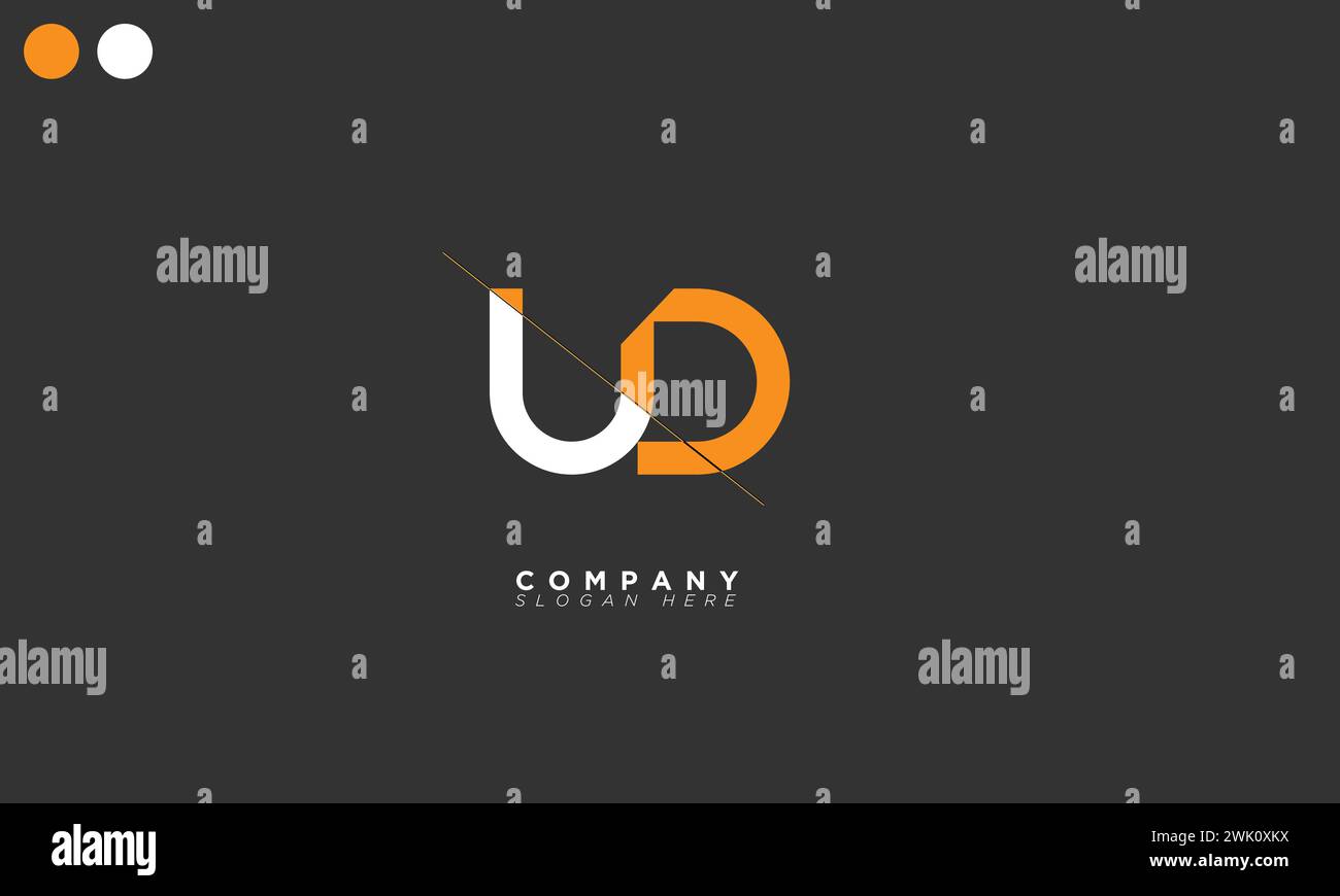 UD Alphabet letters Initials Monogram logo Stock Vector