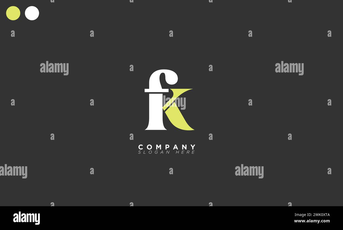 FK Alphabet letters Initials Monogram logo Stock Vector