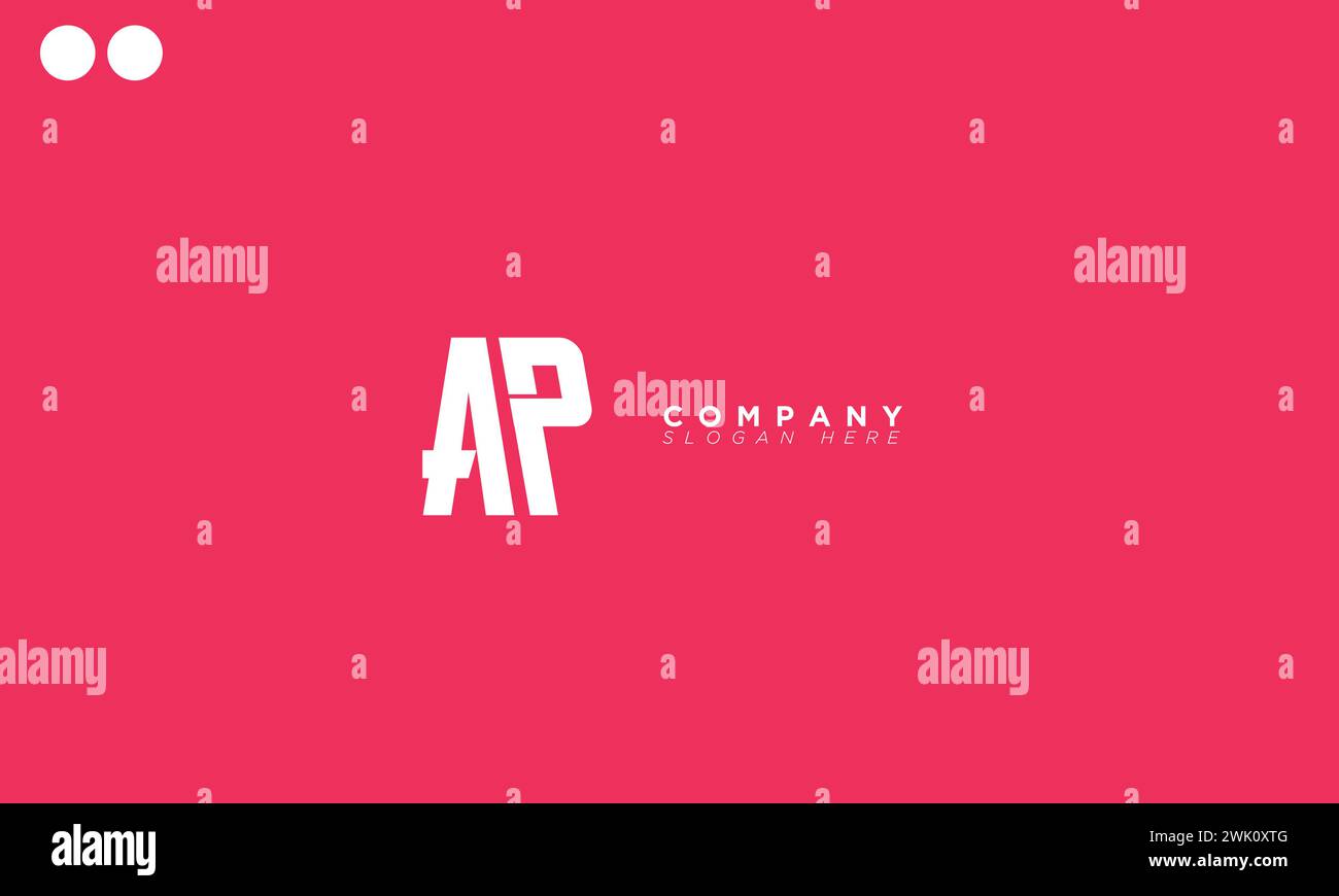 AP Alphabet letters Initials Monogram logo Stock Vector