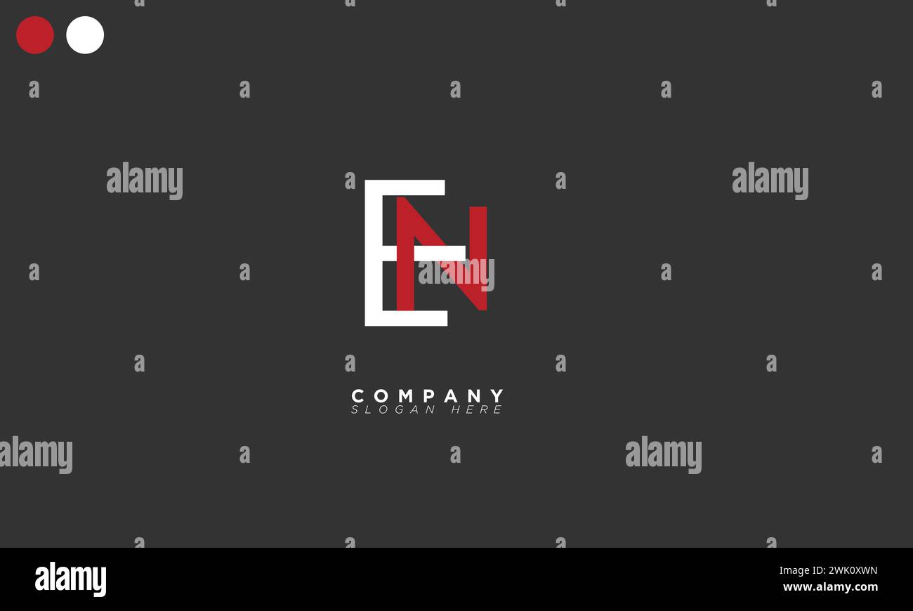 EN Alphabet letters Initials Monogram logo Stock Vector