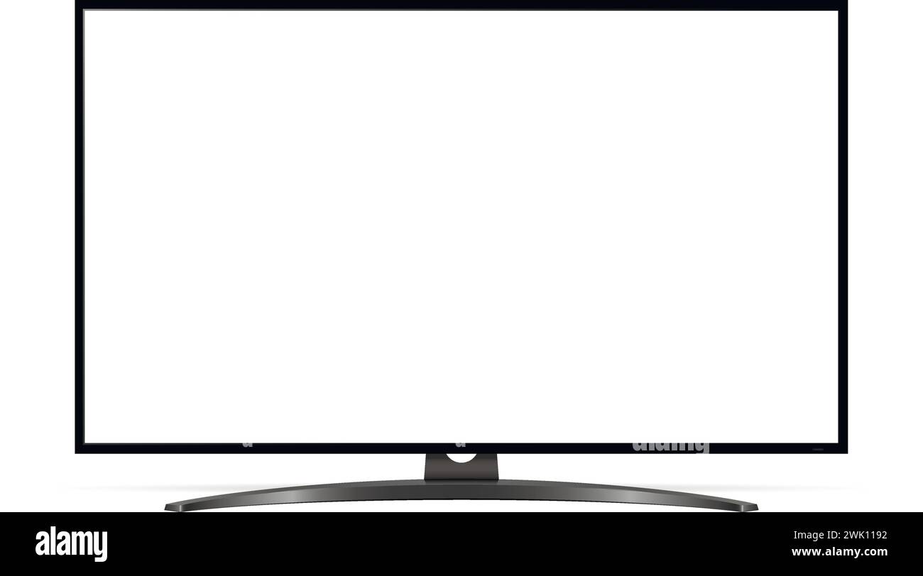 Realistic tv screen. Smart tv mockup. Blank television template. Vector ...