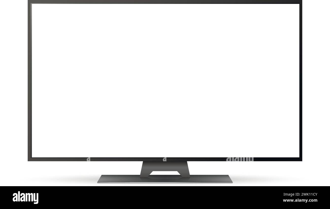 Realistic tv screen. Smart tv mockup. Blank television template. Vector ...