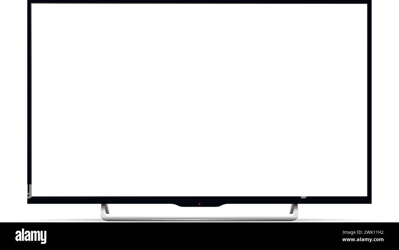 Realistic tv screen. Smart tv mockup. Blank television template. Vector ...