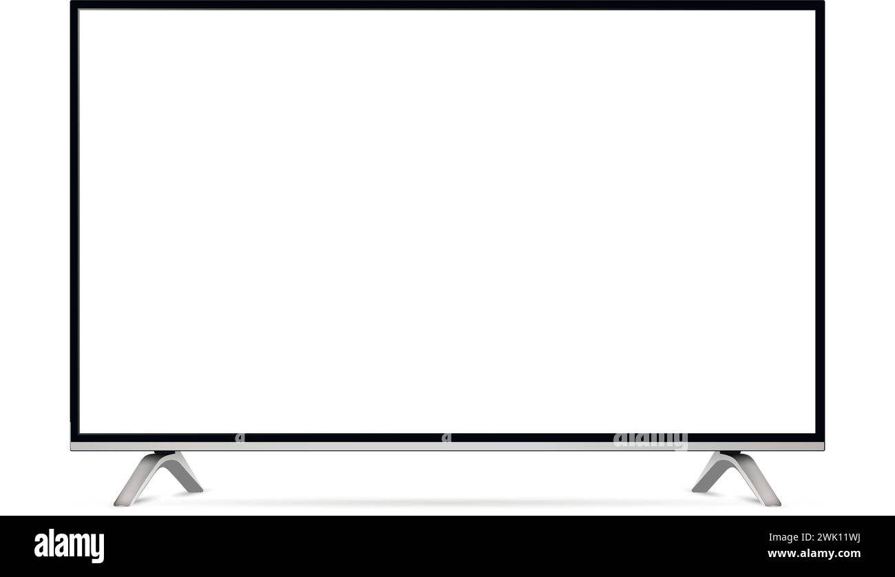 Realistic tv screen. Smart tv mockup. Blank television template. Vector ...