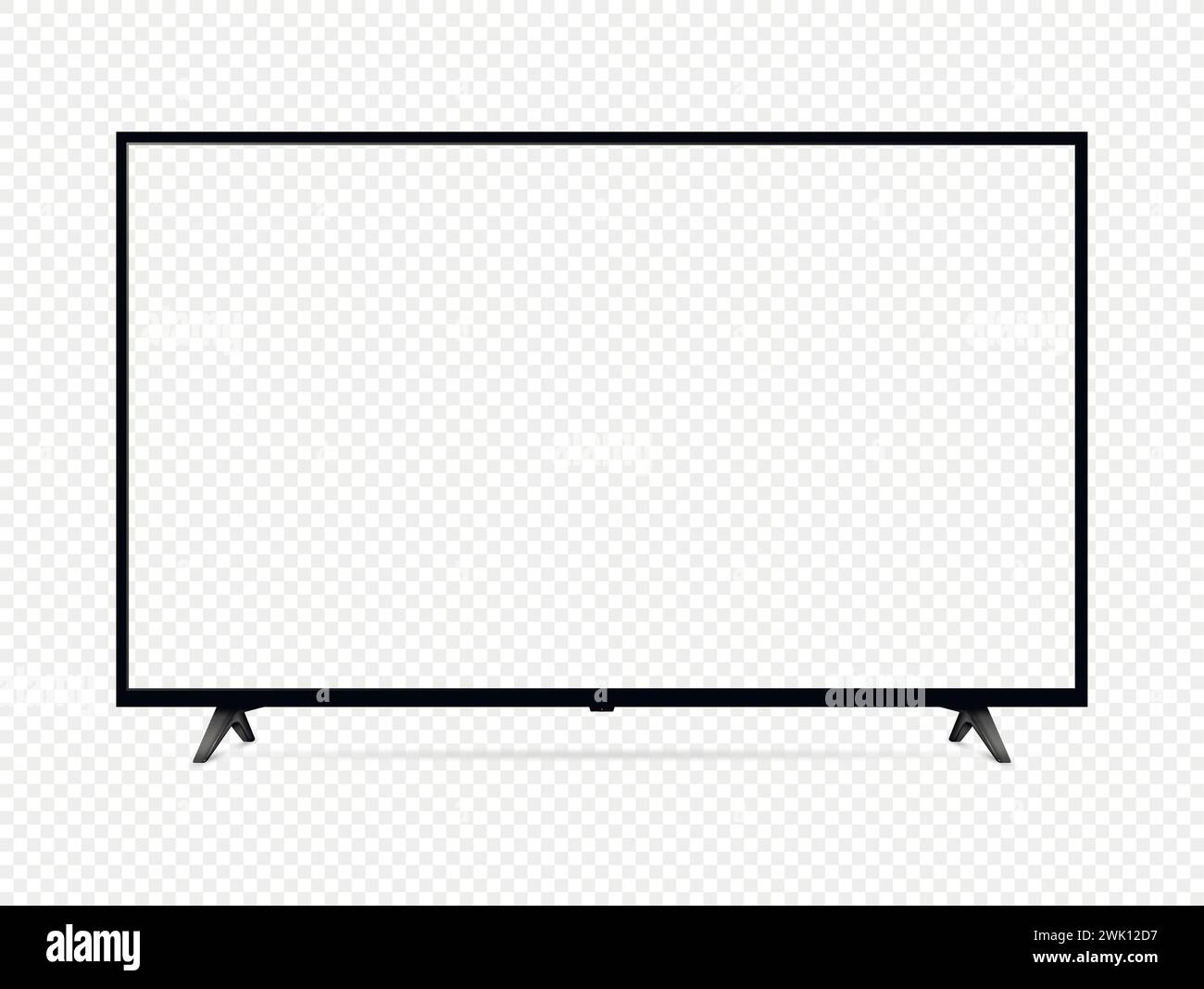 Realistic tv screen. Smart tv mockup. Blank television template. Vector ...