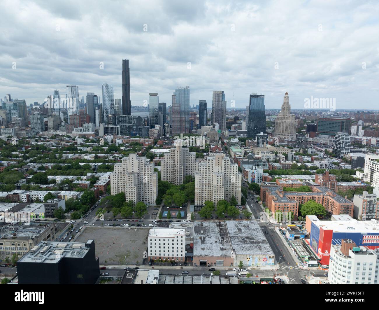 Aerial view of the downtown Brooklyn skyline in New York City Stock ...