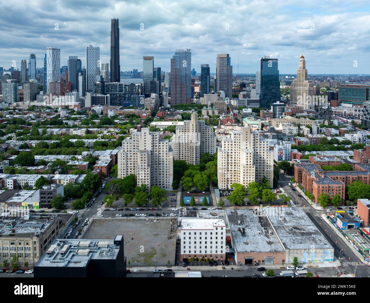 Aerial view of the downtown Brooklyn skyline in New York City Stock ...