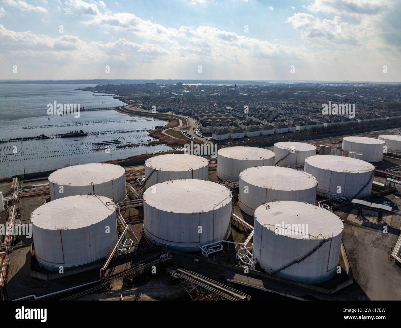 Aerial view of Perth Amboy Terminal in New Jersey storing various