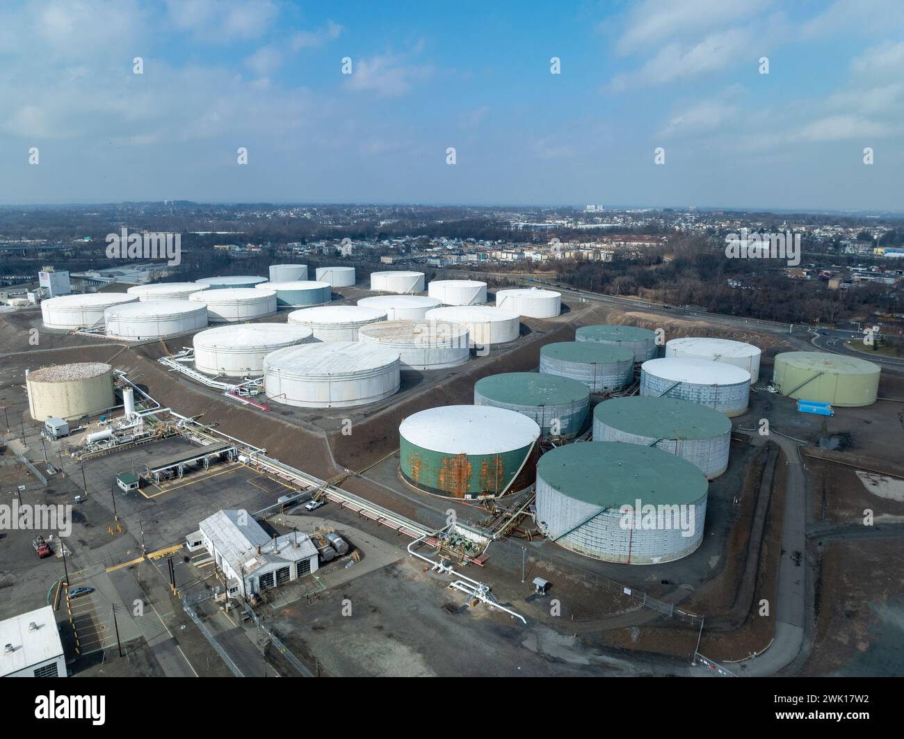 Aerial view of Perth Amboy Terminal in New Jersey storing various