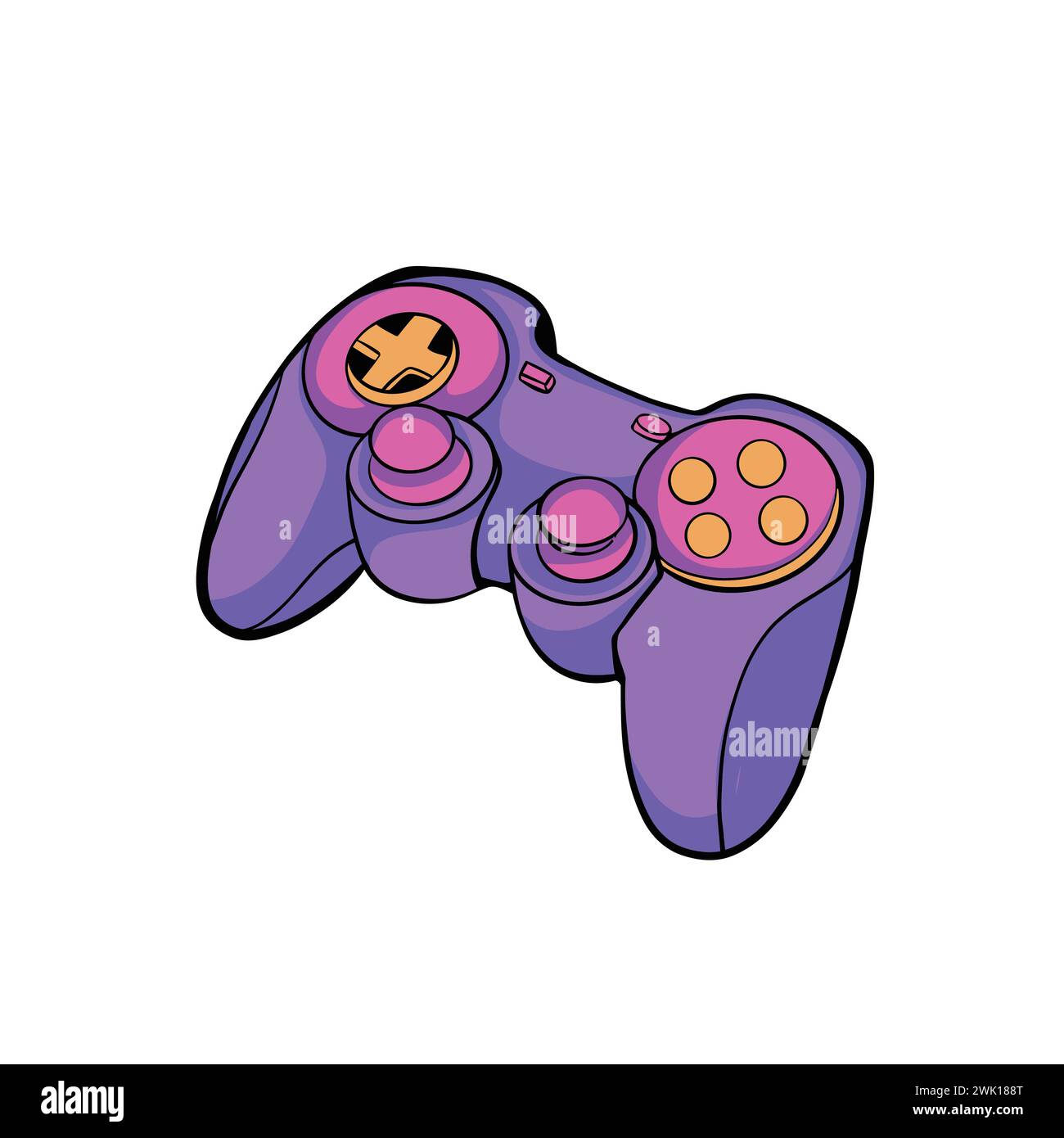 Game controllers. Gamepad video console computer items garish vector flat pictures Stock Vector