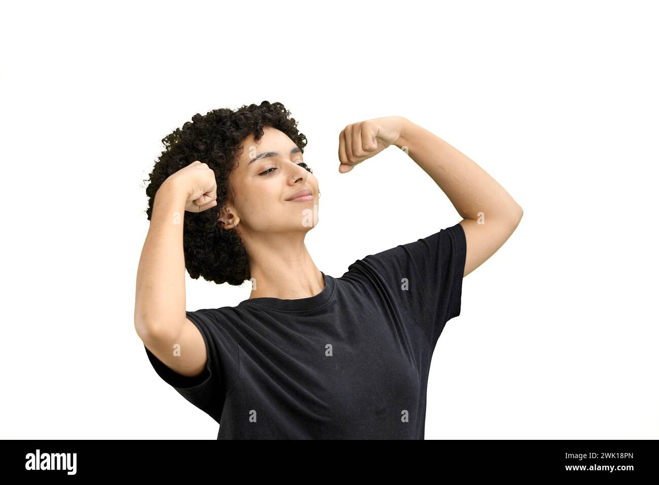 Female athlete shows strength hi-res stock photography and images - Alamy