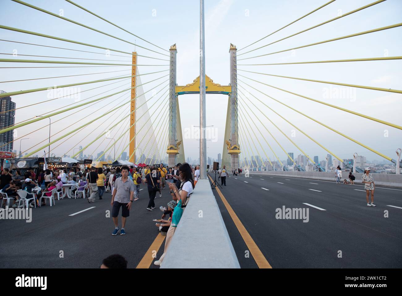 Bangkok, Thailand. 17th Feb, 2024. People walk around and admire And ...