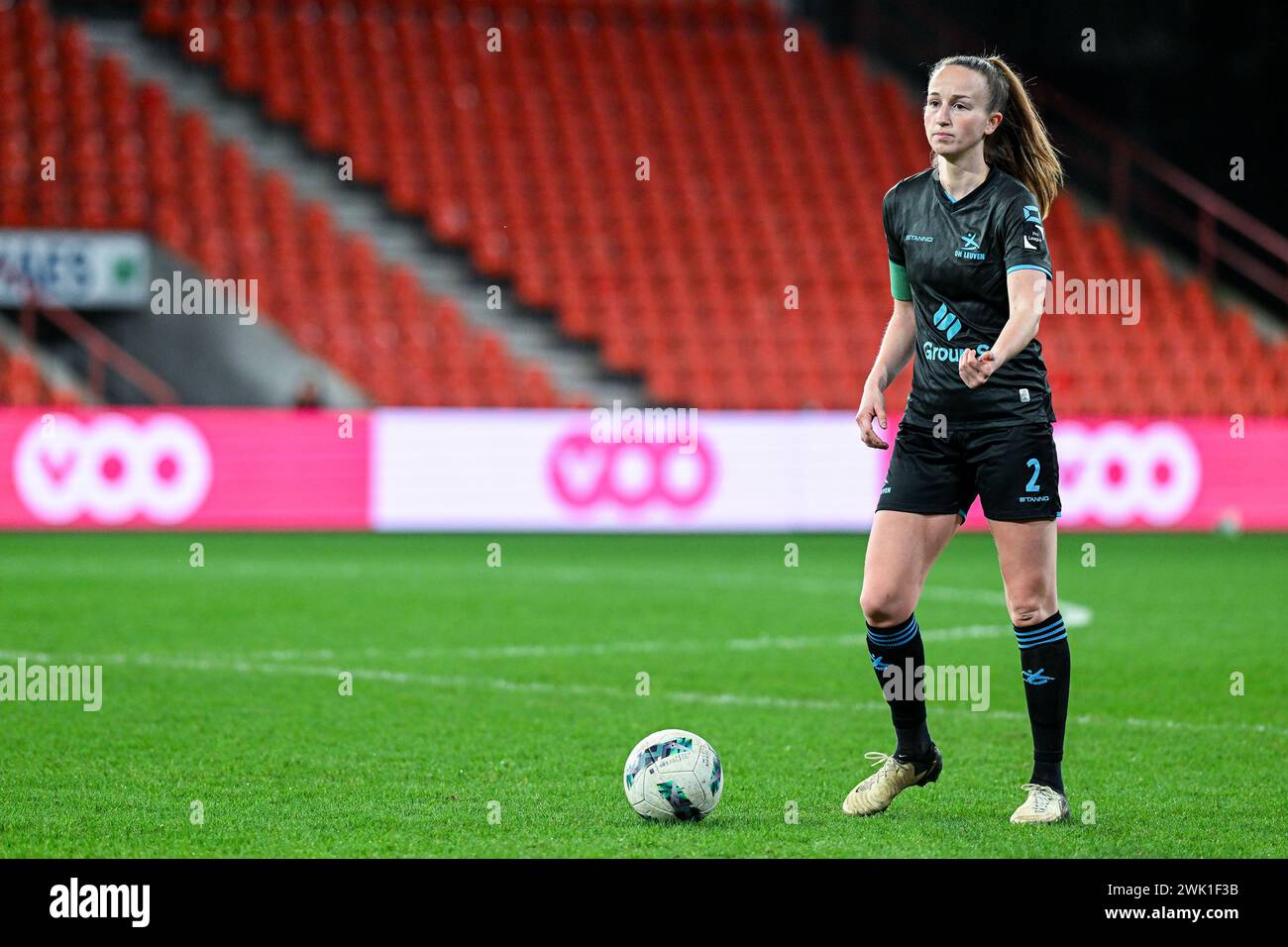 Liege, Belgium. 17th Feb, 2024. Sari Kees (2) of OHL pictured during a