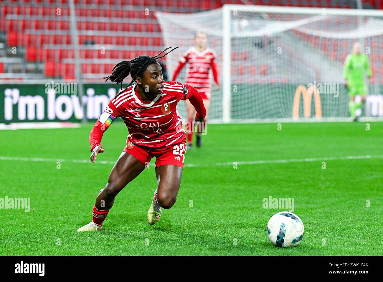 Liege, Belgium. 17th Feb, 2024. Welma Fon (22) of Standard pictured