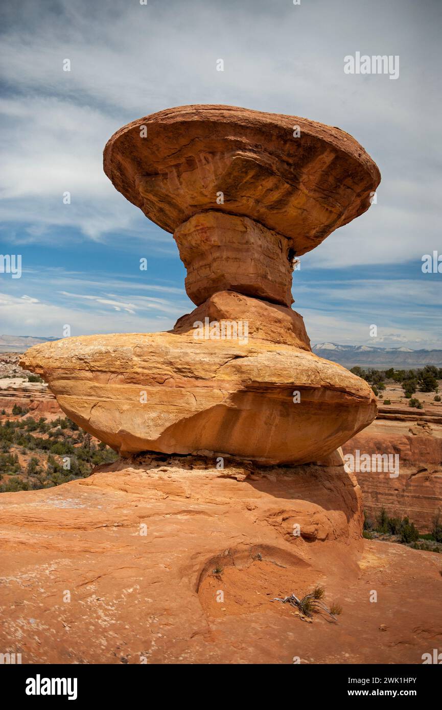 A hoodoo made of Entrada sandstone near the entrance of Devil's Canyon, near Fruita, Colorado Stock Photo