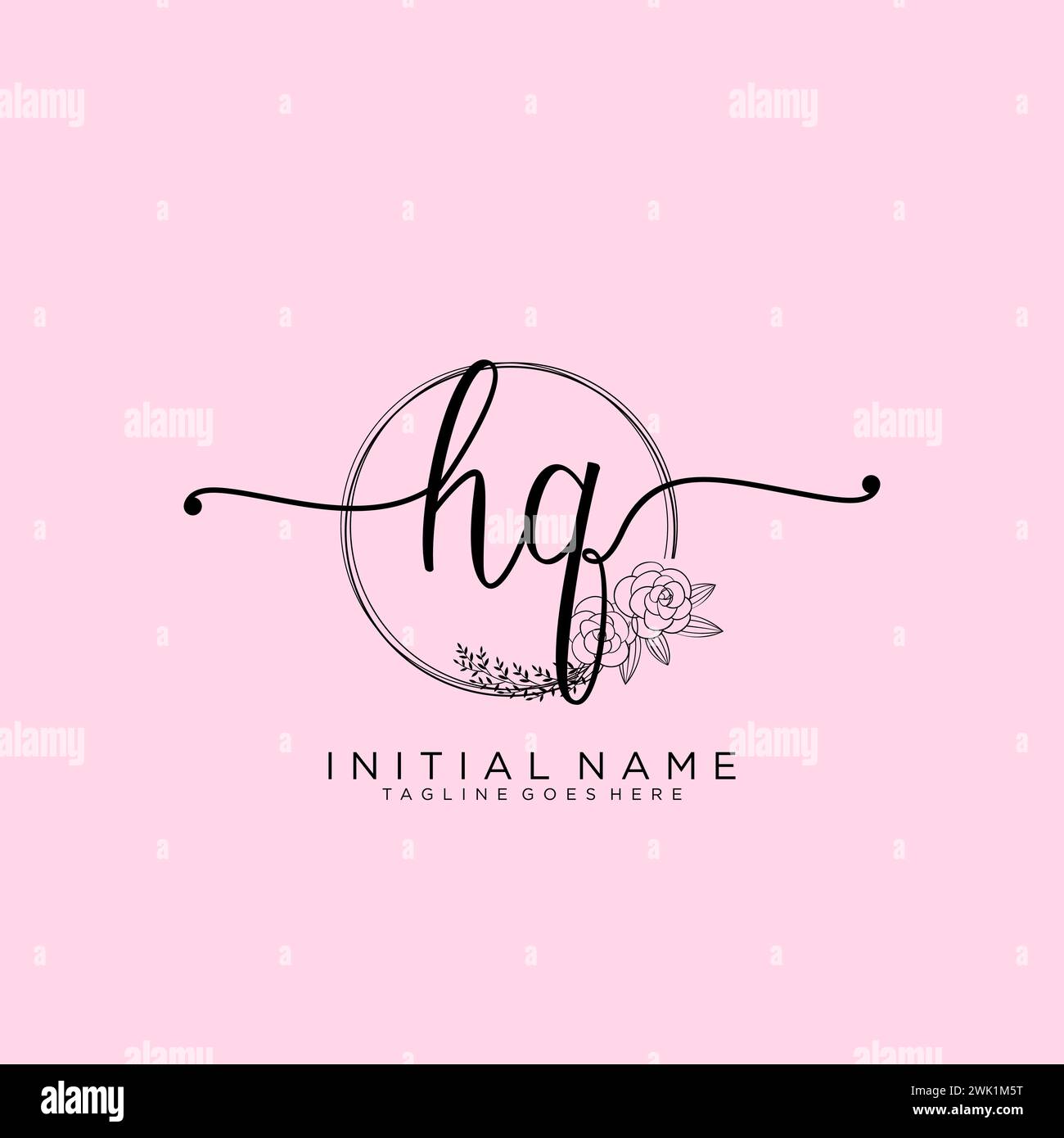 HQ Initial handwriting logo with circle Stock Vector Image & Art - Alamy