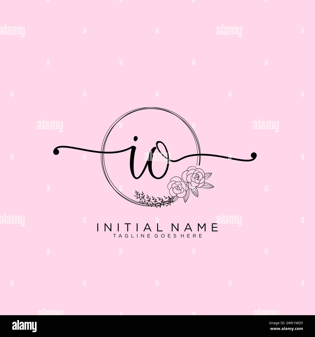 IO Initial handwriting logo with circle Stock Vector Image & Art - Alamy